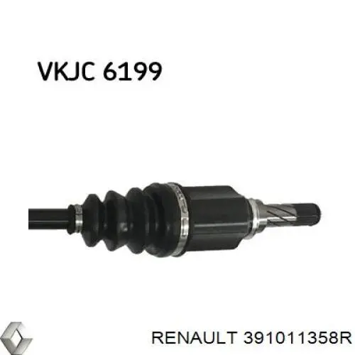 Левая полуось 391011358R Renault (RVI)