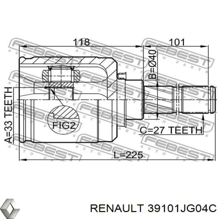 Привод передний левый Renault (RVI) 39101JG04C цена, от 125.07 USD