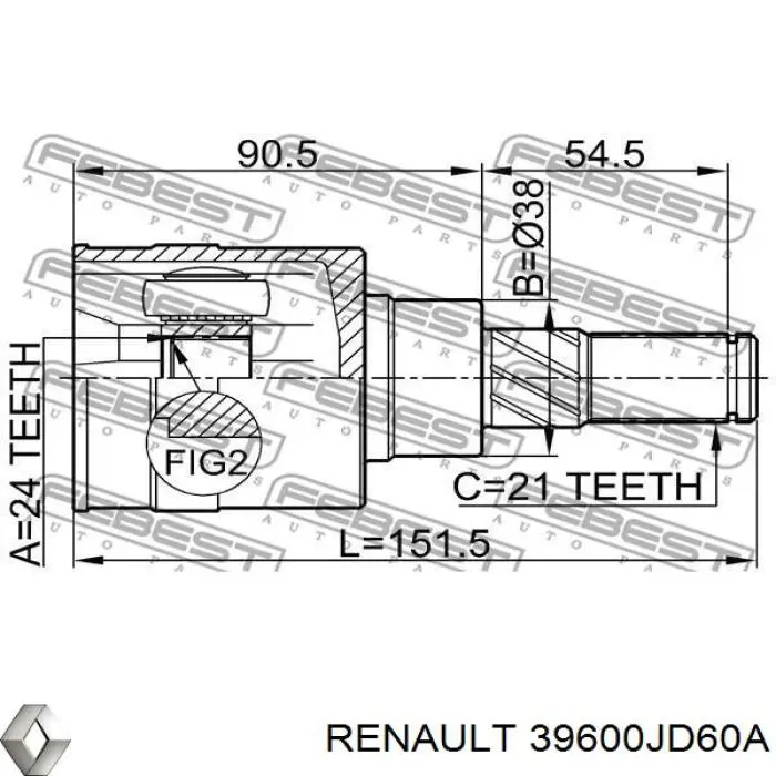 Приводы задних колес Renault (RVI) 39600JD60A цена, от 33.26 USD