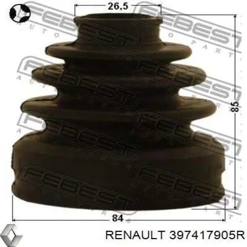 Пыльник ШРУСа передней полуоси внутренний правый Renault (RVI) 397417905R