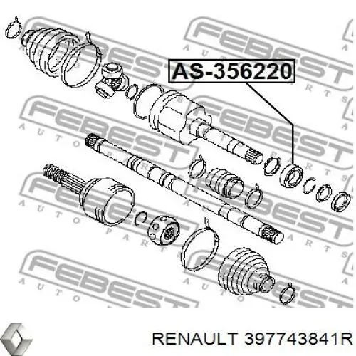 Подвесной подшипник передней полуоси Renault (RVI) 397743841R цена, от 54.48 USD