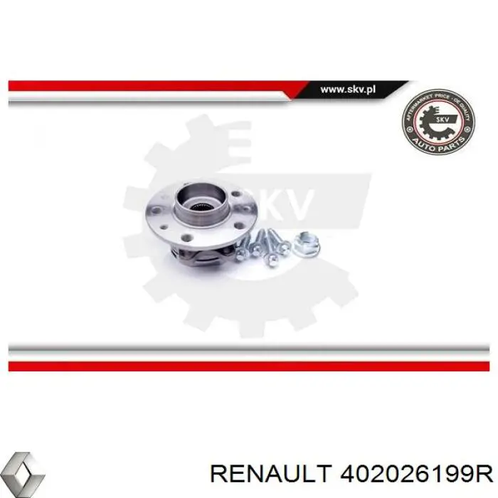 Ступицы передних колес Renault (RVI) 402026199R цена, от 125.49 USD