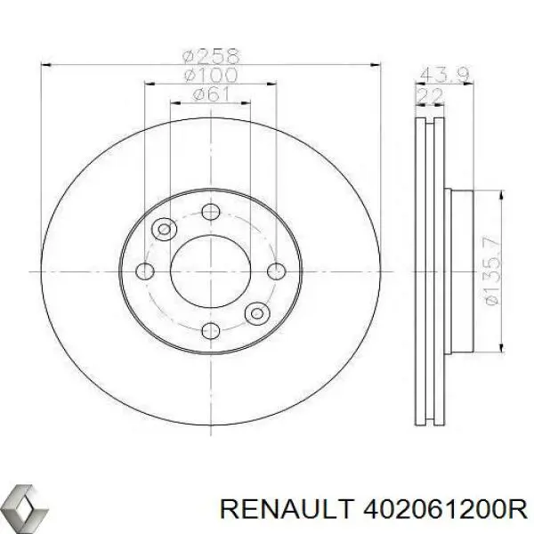Купить 402061200R Renault (RVI) Ротор тормозной