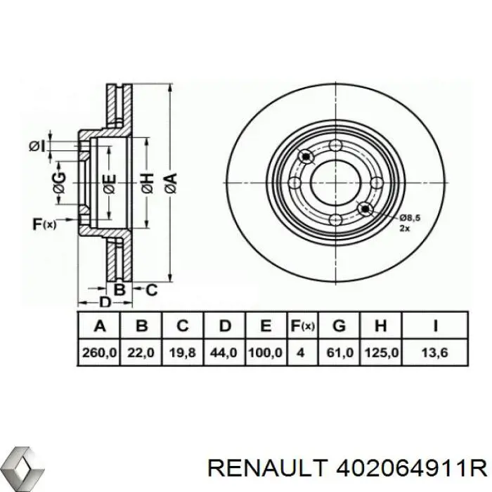 Купить 402064911R Renault (RVI) Ротор тормозной