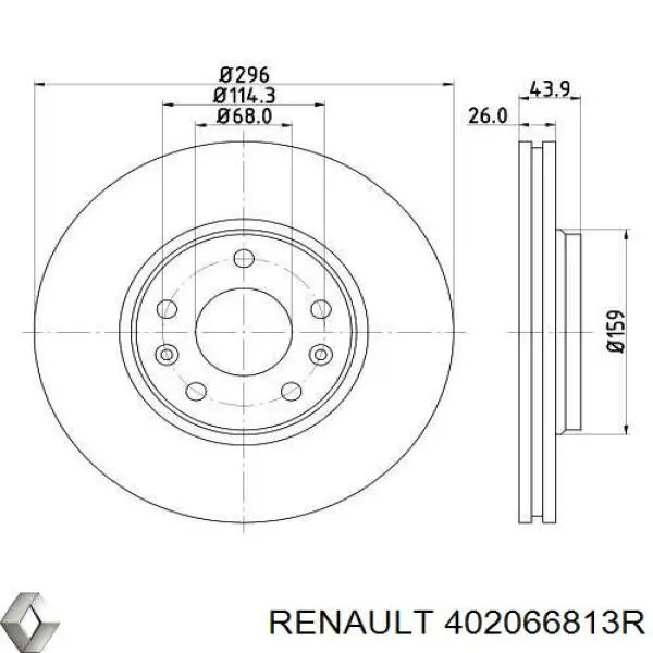 402066813R Renault (RVI) диск тормозной передний