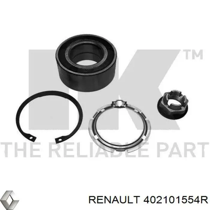 402101554R RENAULT Cojinete de rueda delantero original y equivalente
