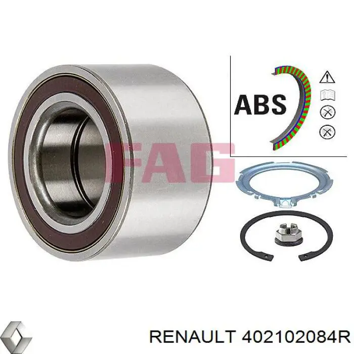 Cojinete de rueda delantero 402102084R Renault (RVI)