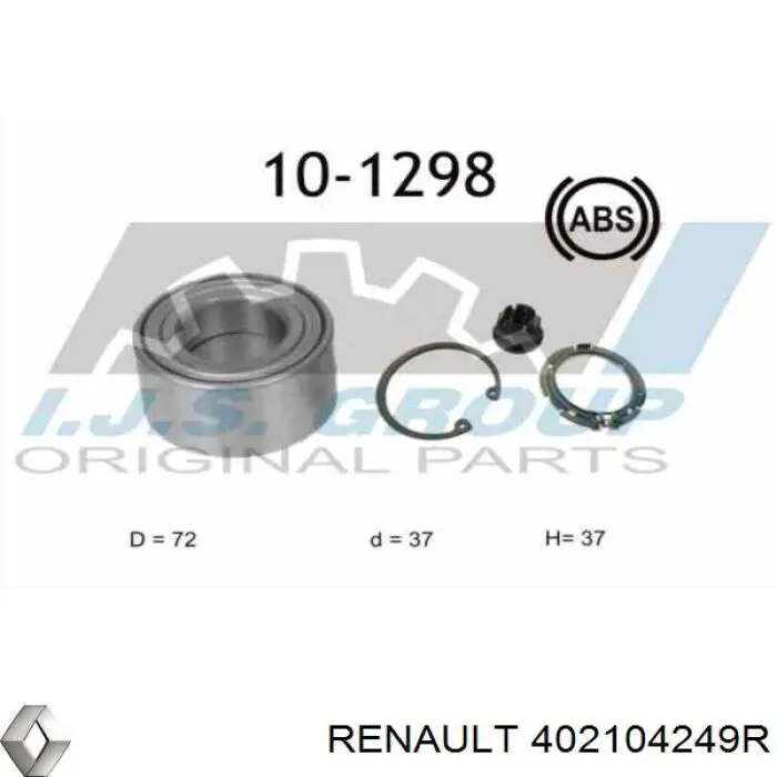 Купить 402104249R Renault (RVI) Подшипник передней ступицы