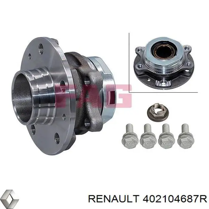 Cubo de rueda delantero 402104687R Renault (RVI)