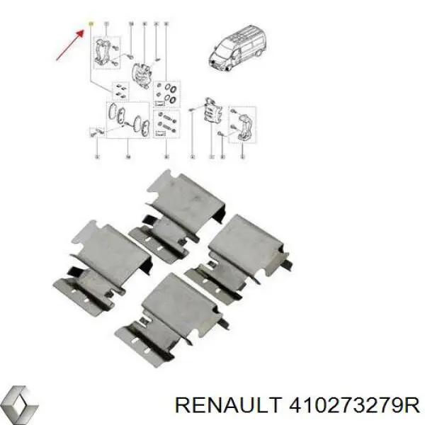 410273279R Renault (RVI) Комплект пружинок крепления дисковых передних колодок