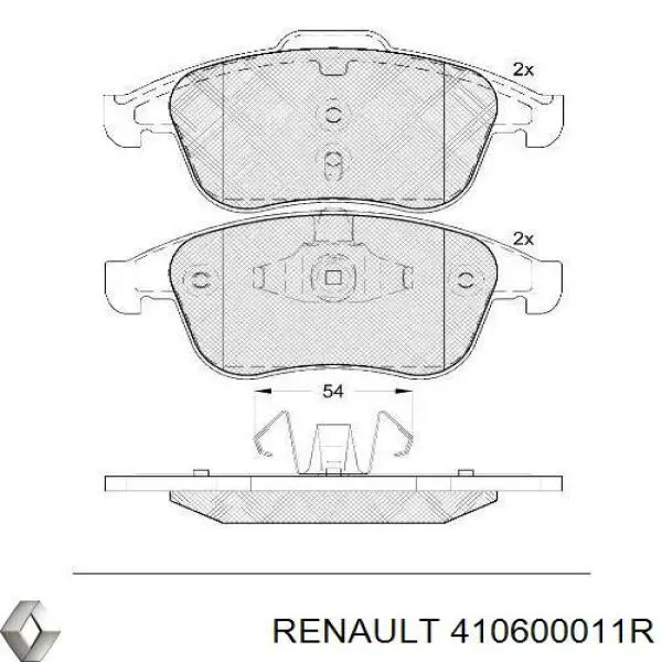 Передние тормозные колодки 410600011R Renault (RVI)