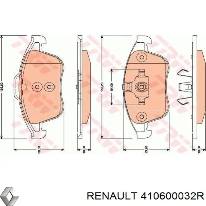 Купить 410600032R Renault (RVI) Колодки тормозные