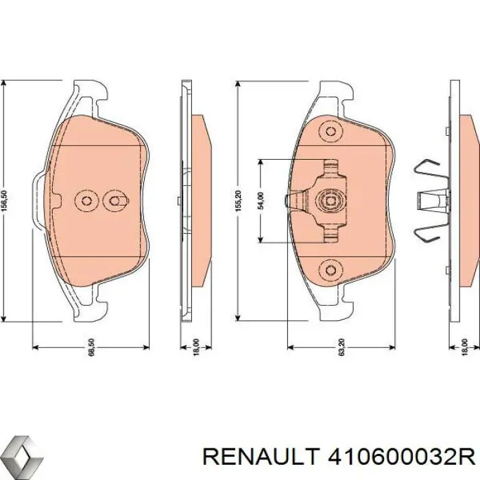 Колодки Renault (RVI) 410600032R цена, от 27.64 USD