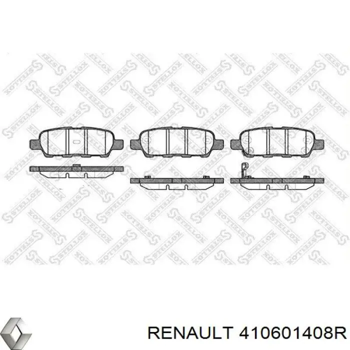 410601408R Renault (RVI) колодки тормозные задние дисковые