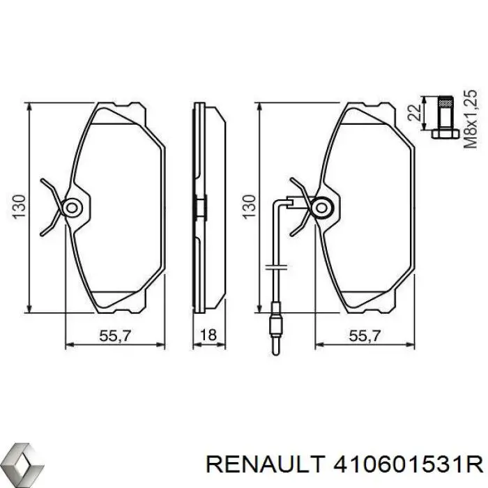 410601531R Renault (RVI) Колодки передние