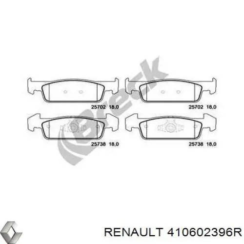 Передние тормозные колодки 410602396R Renault (RVI)