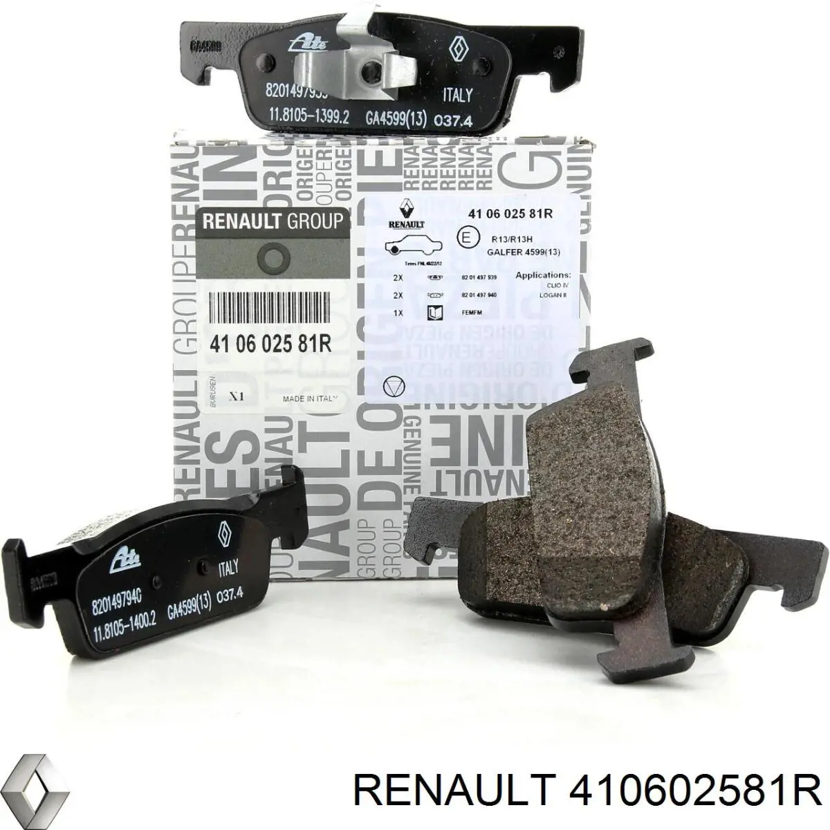 Передние тормозные колодки 410602581R Renault (RVI)