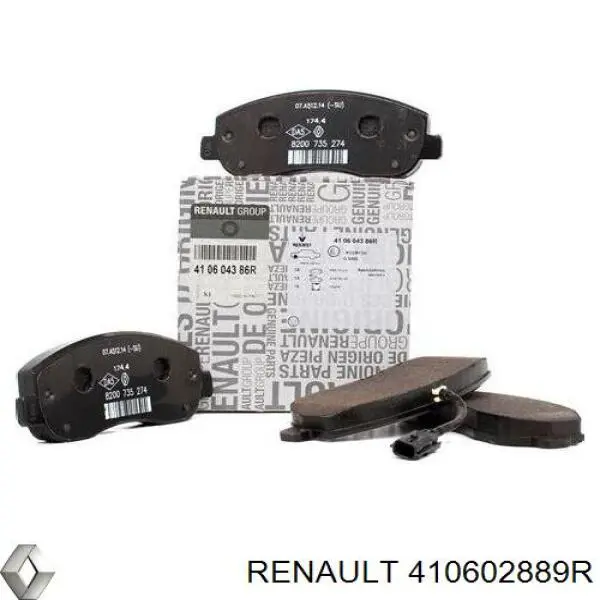 410602889R Renault (RVI) передние тормозные колодки