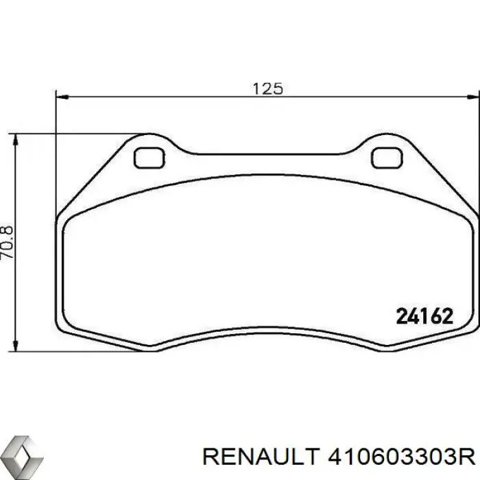 410603303R Renault (RVI) Колодки передние