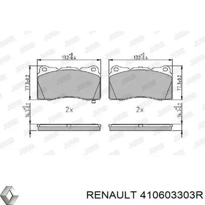 Колодки Renault (RVI) 410603303R цена, от 42.58 USD
