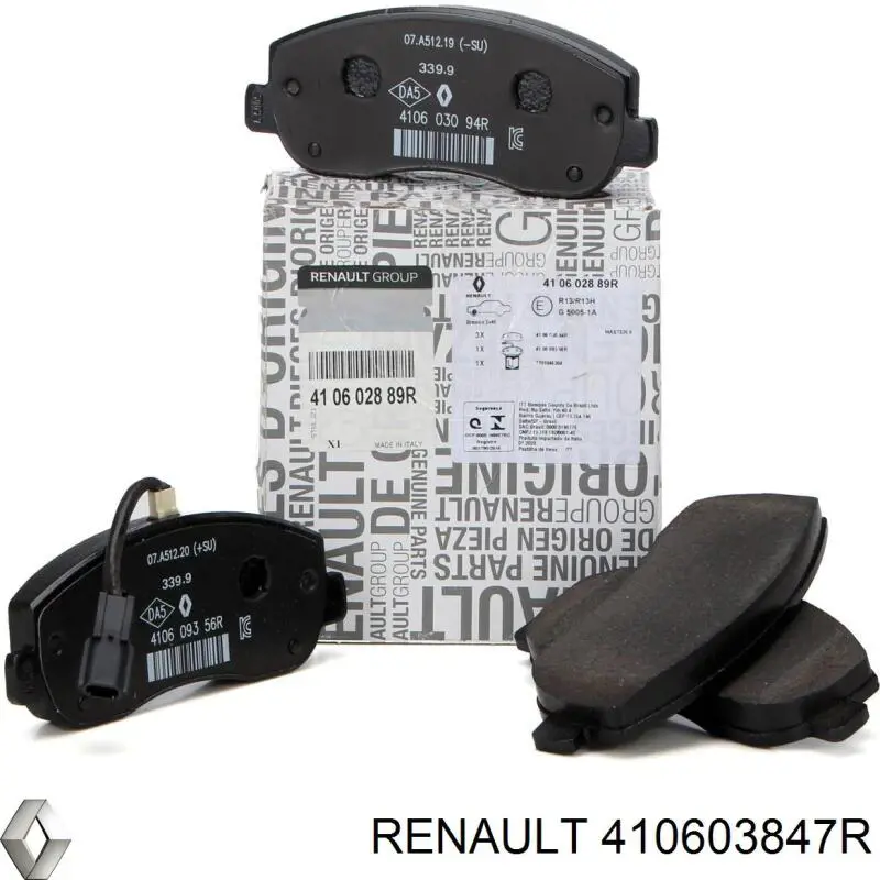 Передние тормозные колодки 410603847R Renault (RVI)