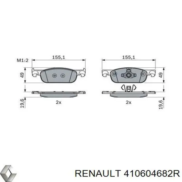 Передние тормозные колодки 410604682R Renault (RVI)