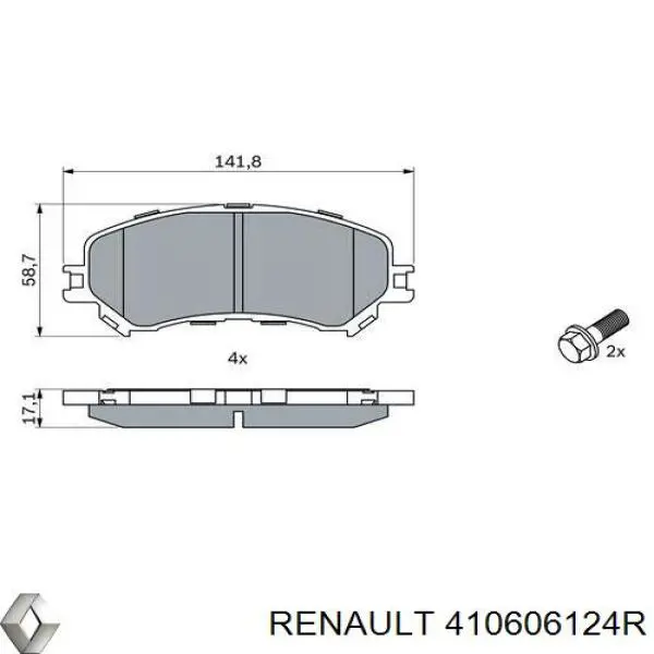 410606124R Renault (RVI) Колодки передние
