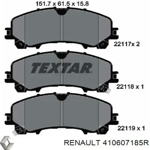 Купить 410607185R Renault (RVI) Колодки тормозные