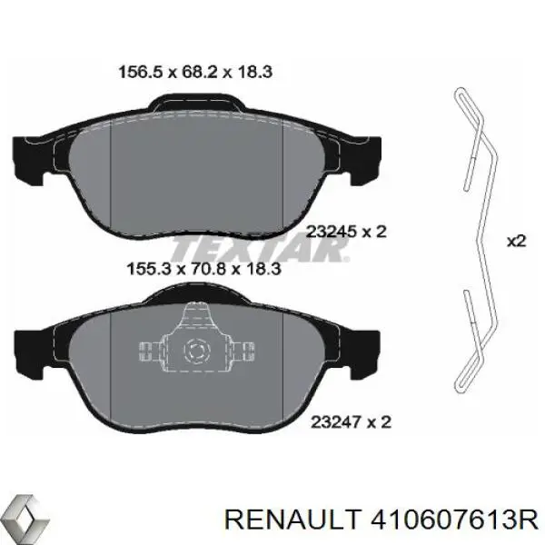 Купить 410607613R Renault (RVI) Колодки тормозные