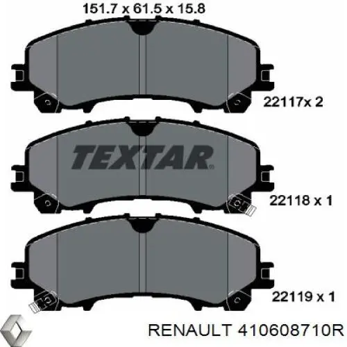 410608710R Renault (RVI) Колодки передние