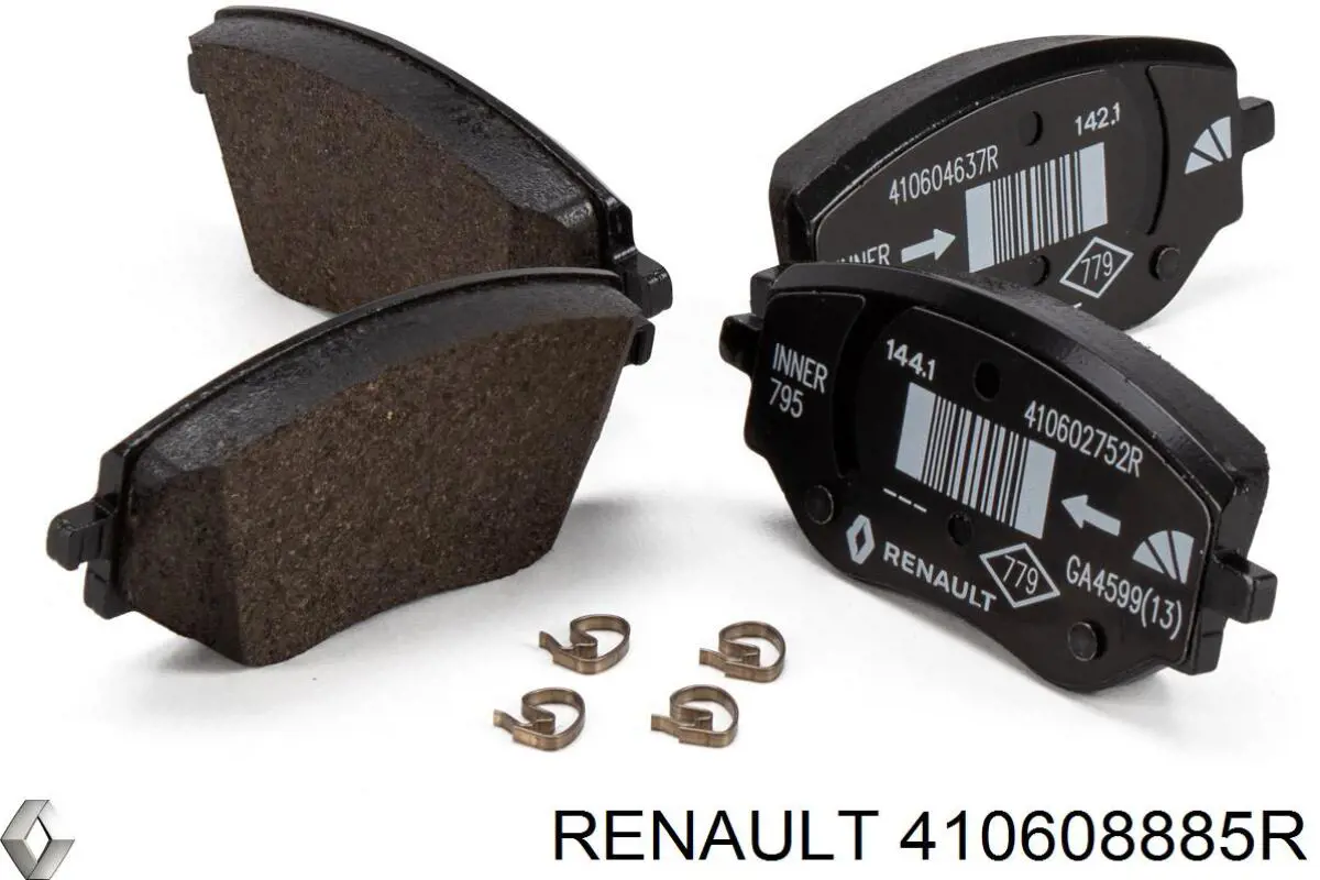 410608885R Renault (RVI) sapatas do freio dianteiras de disco