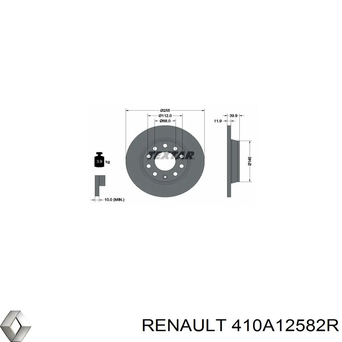 Тормозные колодки Renault (RVI) 410A12582R