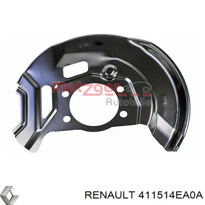 Chapa protectora contra salpicaduras, disco de freno delantero derecho 411514EA0A Renault (RVI)