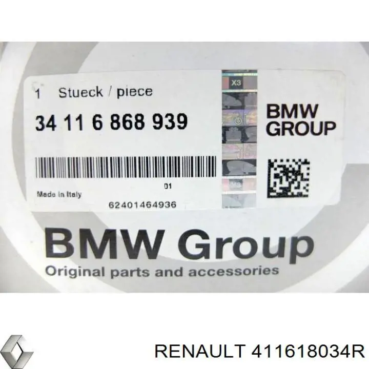 411618034R Renault (RVI) Пыльник тормозного диска переднего левого