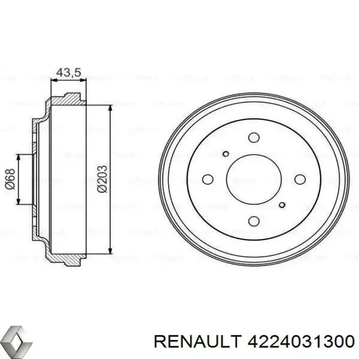 Барабан тормозной задний Renault (RVI) 4224031300 цена, от 39.93 USD
