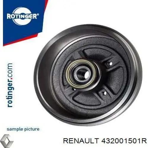 Freno de tambor trasero 432001501R Renault (RVI)