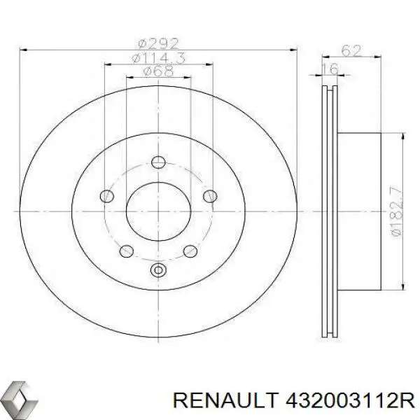 Тормозные диски 432003112R Renault (RVI)