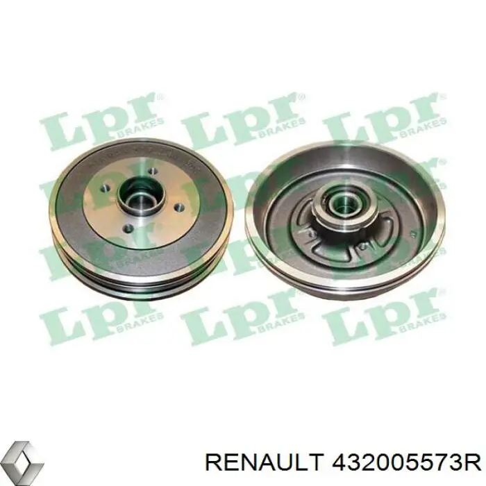 Freno de tambor trasero 432005573R Renault (RVI)