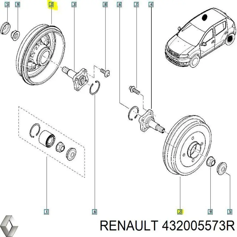 Барабан тормозной задний Renault (RVI) 432005573R цена, от 91.13 USD