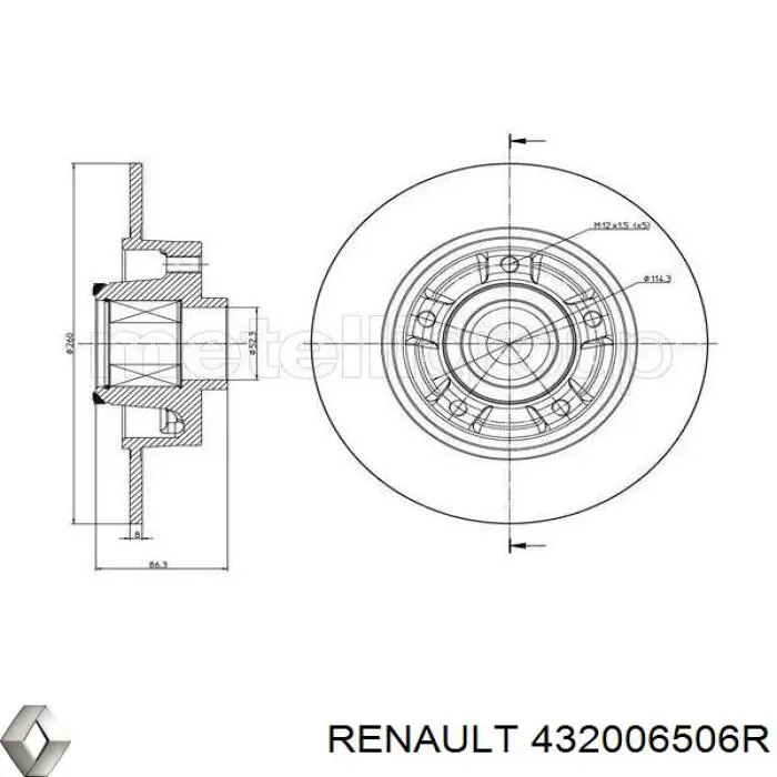 Купить 432006506R Renault (RVI) Диск тормозной задний