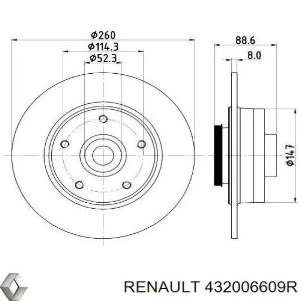 Тормозные диски 432006609R Renault (RVI)