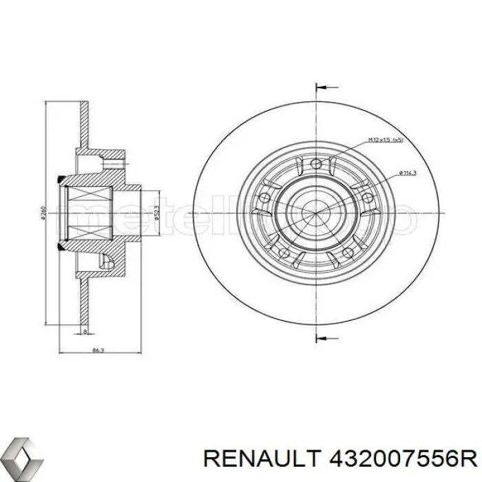Тормозные диски 432007556R Renault (RVI)