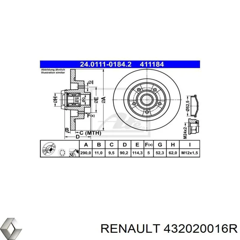 Тормозные диски 432020016R Renault (RVI)