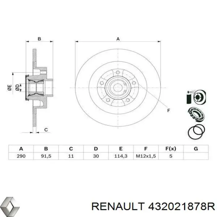 432021878R Renault (RVI) disco do freio traseiro