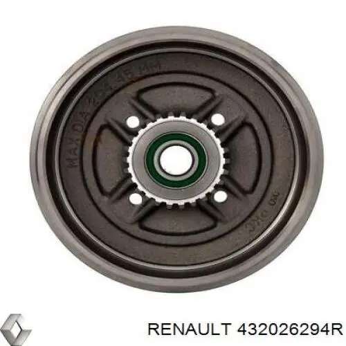 Барабан тормозной задний Renault (RVI) 432026294R цена, от 29.82 USD