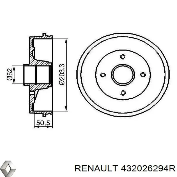 Задний барабан Renault (RVI) 432026294R