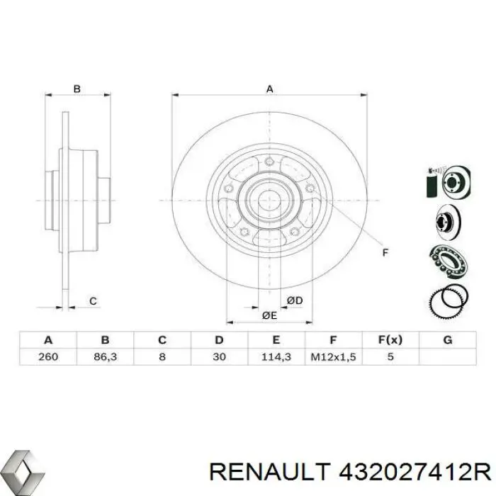 432027412R Renault (RVI) Дисковый тормоз