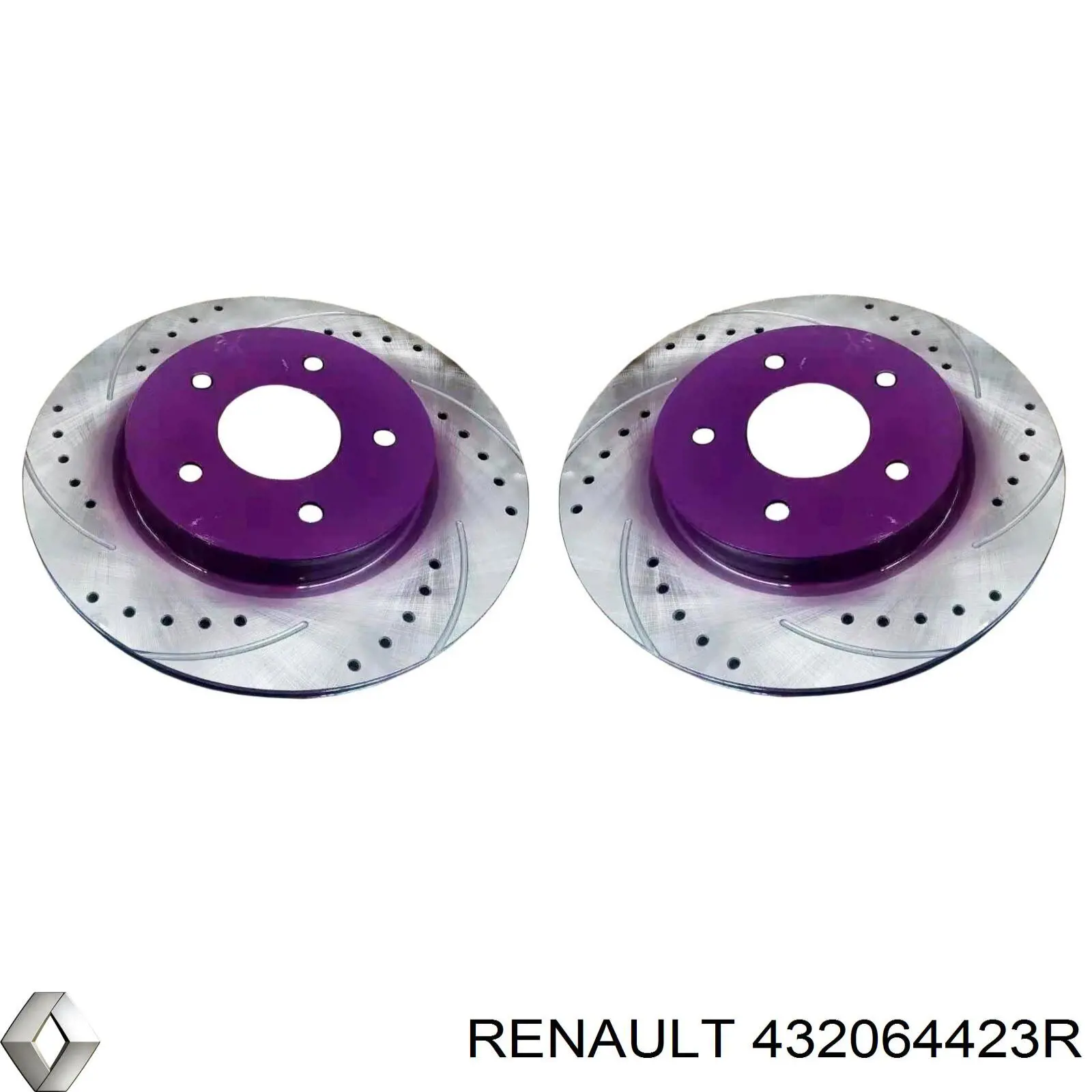 432064423R Renault (RVI) disco do freio traseiro