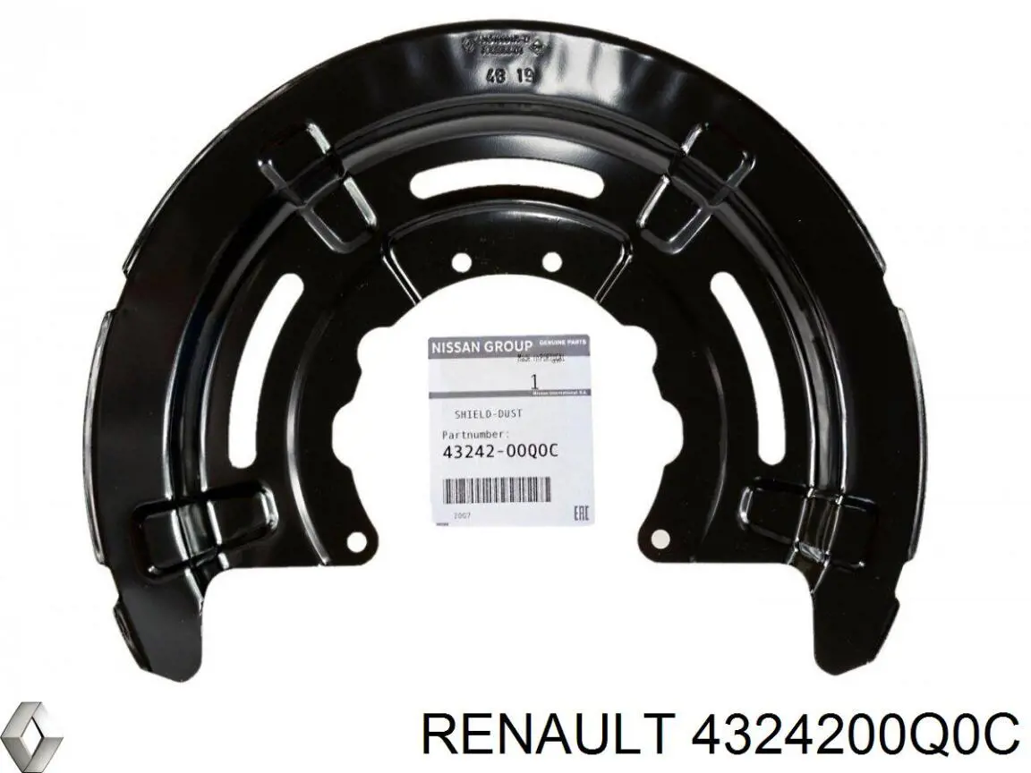 Щиток тормозного диска заднего Renault (RVI) 4324200Q0C цена, от 28.45 USD