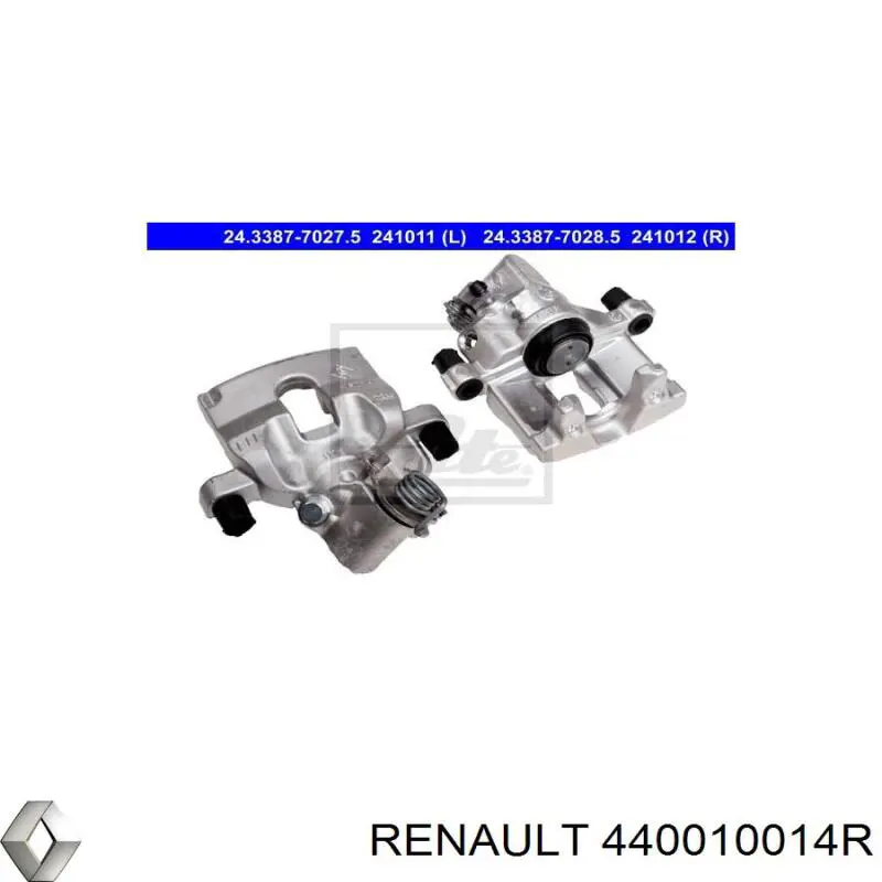 Pinza de freno trasero derecho 440010014R Renault (RVI)